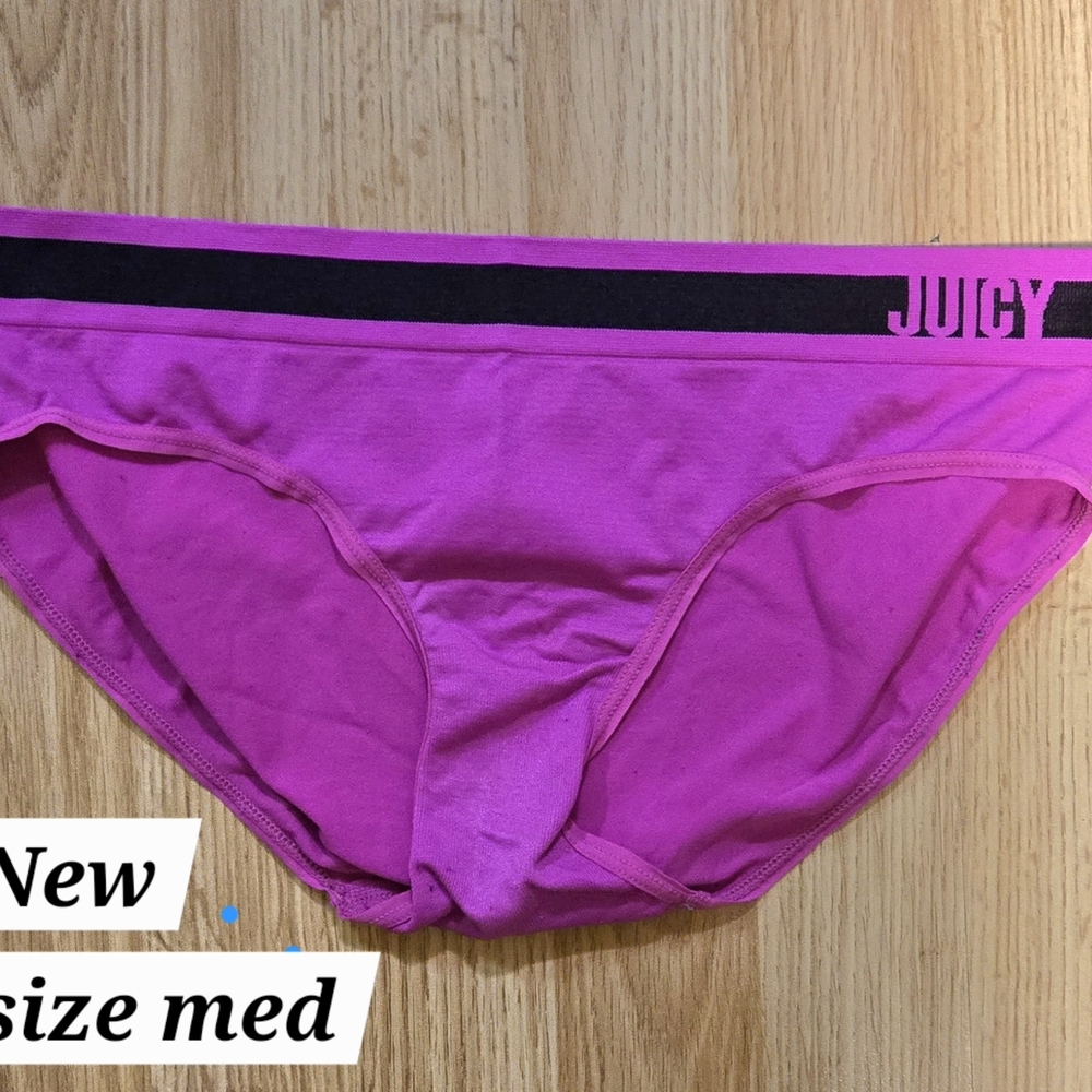 Juicy Couture Bright Pink Bikini Briefs with Black Waistband